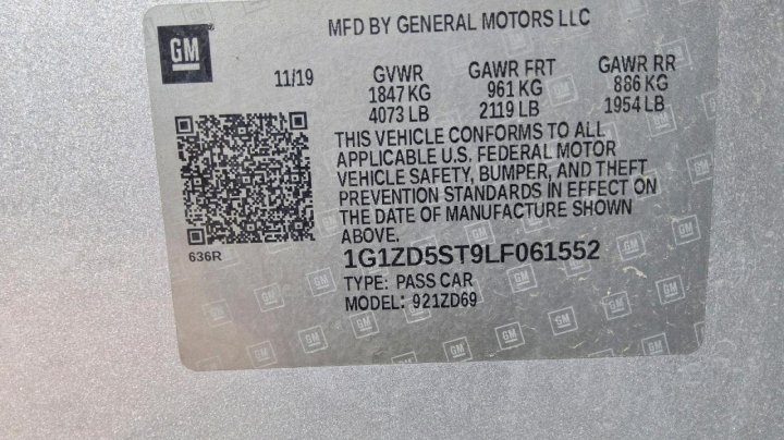 Chevrolet Malibu Lt 2020