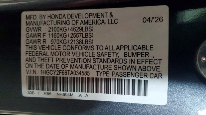Honda Accord Hybrid Exl 2026