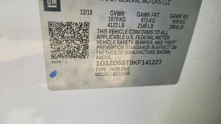Chevrolet Malibu Lt 2019