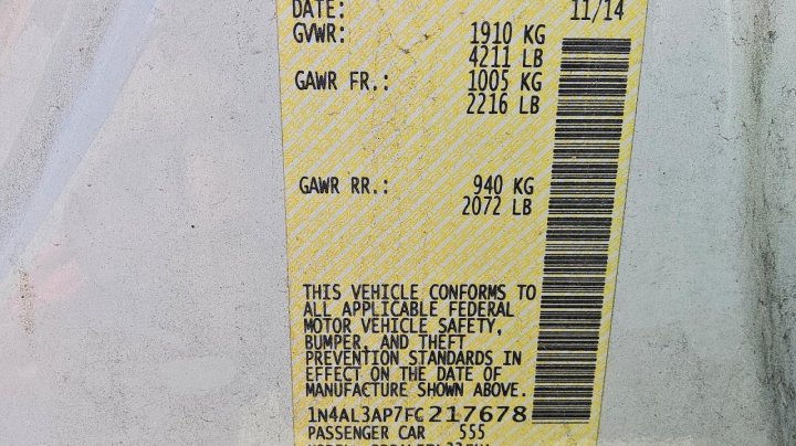 Nissan Altima 2.5 S 2015