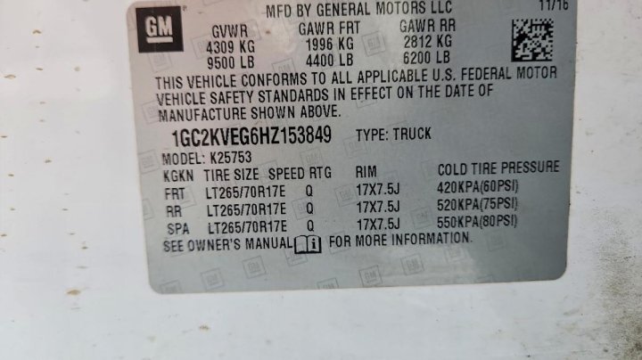 Chevrolet Silverado K2500 Heavy Duty Lt 2017