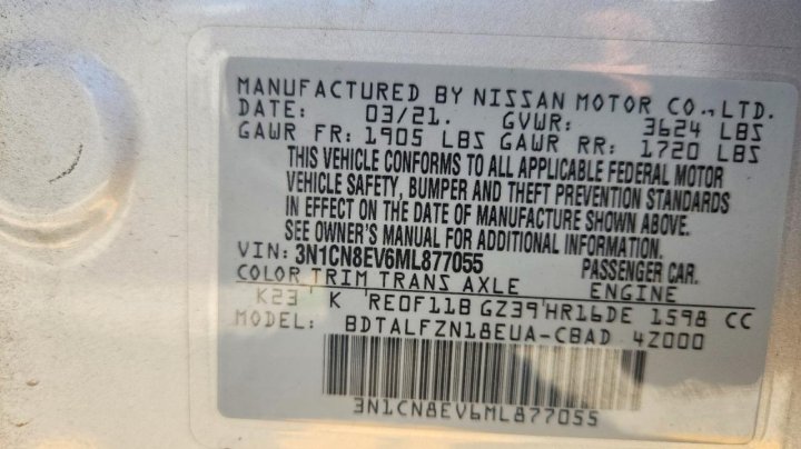 Nissan Versa Sv 2021